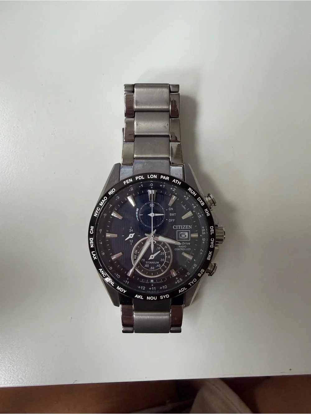 Citizen Eco-Drive Radio Controlled Chronograph Titanium Men's Watch AT8154-82L